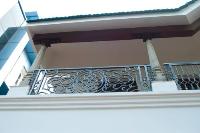 detail of the grill on the balcony.